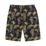 Vintage Tropical Tiger Pattern Print Cotton Shorts