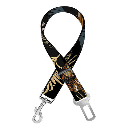 Vintage Tropical Tiger Pattern Print Dog Seat Belt
