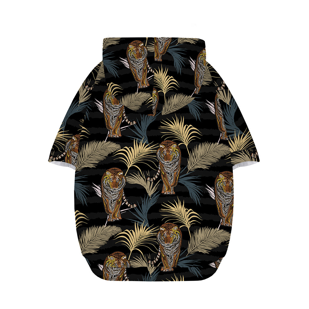 Vintage Tropical Tiger Pattern Print Dog Zip Up Hoodie
