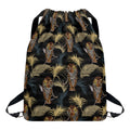 Vintage Tropical Tiger Pattern Print Drawstring Backpack