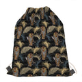 Vintage Tropical Tiger Pattern Print Drawstring Bag