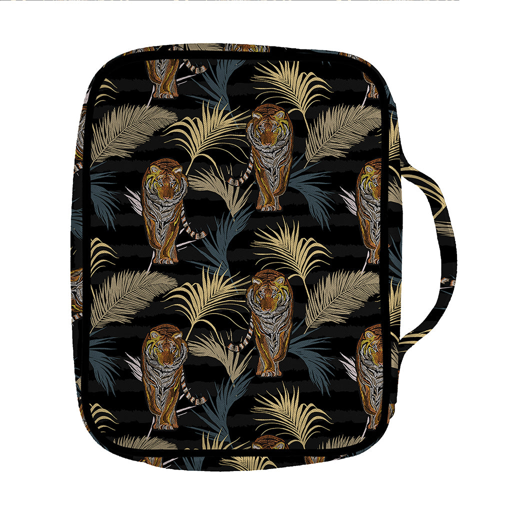 Vintage Tropical Tiger Pattern Print Front Pocket Bible Bag