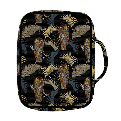 Vintage Tropical Tiger Pattern Print Front Pocket Bible Bag
