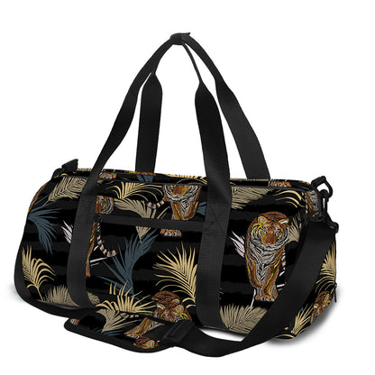 Vintage Tropical Tiger Pattern Print Gym Bag