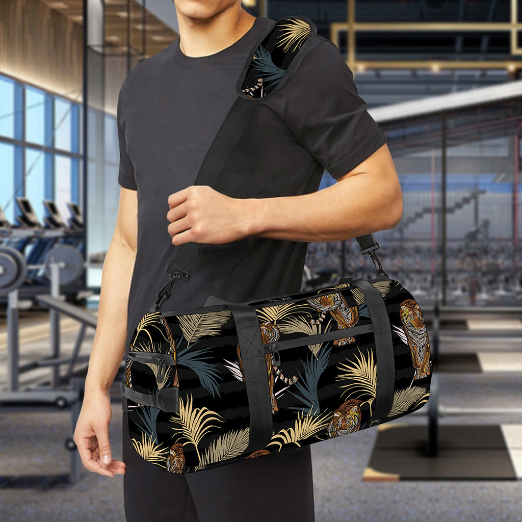Vintage Tropical Tiger Pattern Print Gym Bag