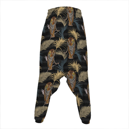 Vintage Tropical Tiger Pattern Print Hammer Pants