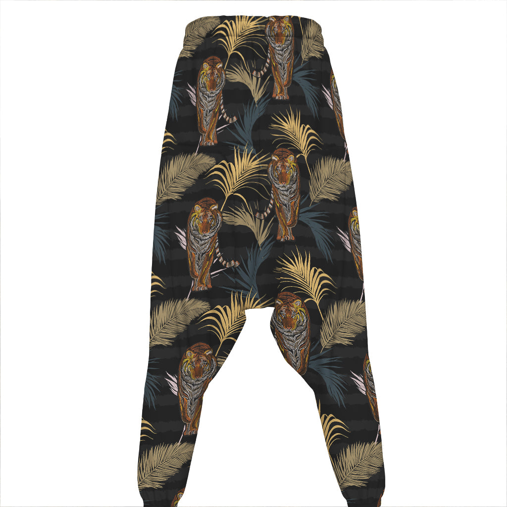 Vintage Tropical Tiger Pattern Print Hammer Pants