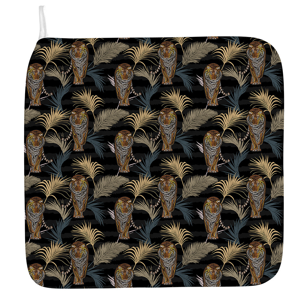 Vintage Tropical Tiger Pattern Print Hand Towel