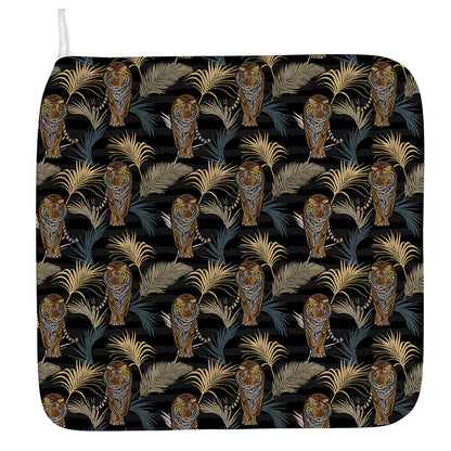 Vintage Tropical Tiger Pattern Print Hand Towel