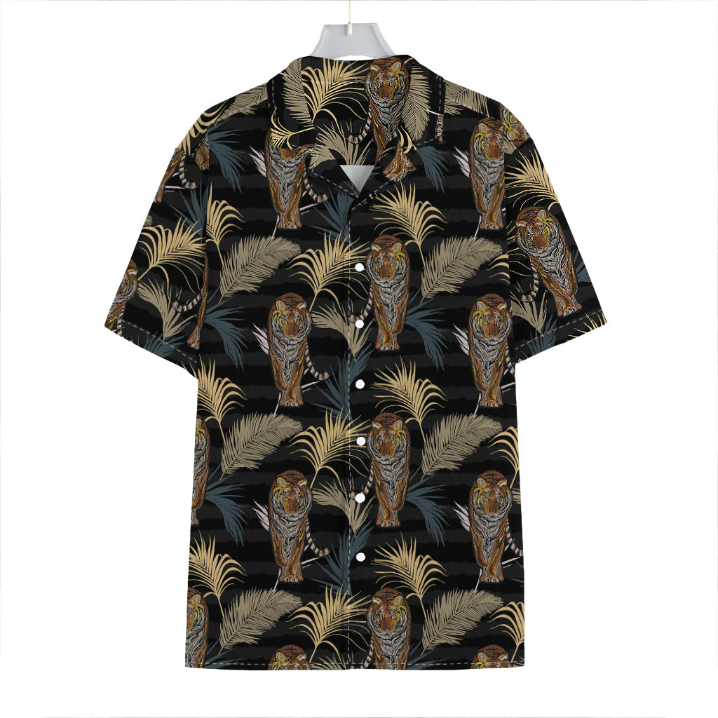 Vintage Tropical Tiger Pattern Print Hawaiian Shirt