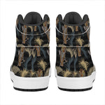 Vintage Tropical Tiger Pattern Print High Top Leather Sneakers