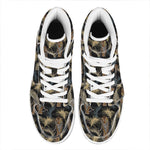 Vintage Tropical Tiger Pattern Print High Top Leather Sneakers