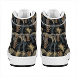 Vintage Tropical Tiger Pattern Print High Top Leather Sneakers