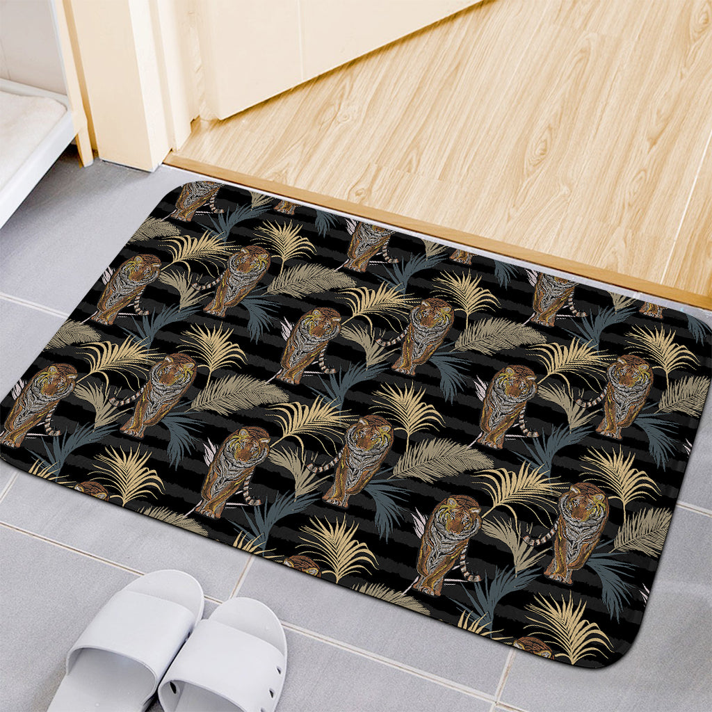 Vintage Tropical Tiger Pattern Print Indoor Door Mat