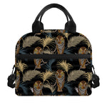 Vintage Tropical Tiger Pattern Print Insulated Lunch Bag