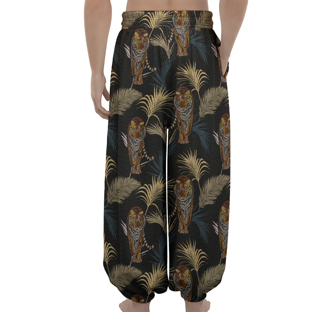 Vintage Tropical Tiger Pattern Print Lantern Pants