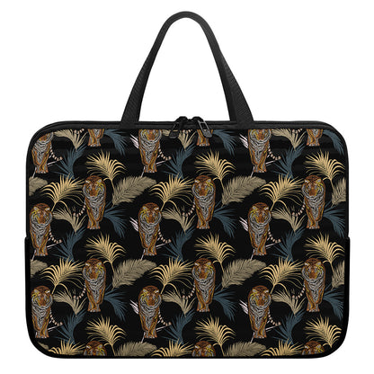 Vintage Tropical Tiger Pattern Print Laptop Sleeve With Handle