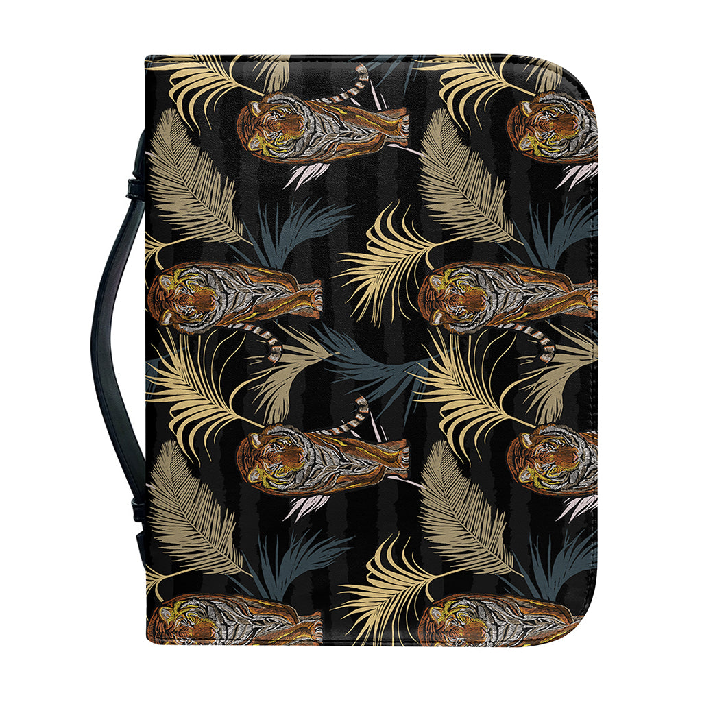 Vintage Tropical Tiger Pattern Print Leather Bible Cover