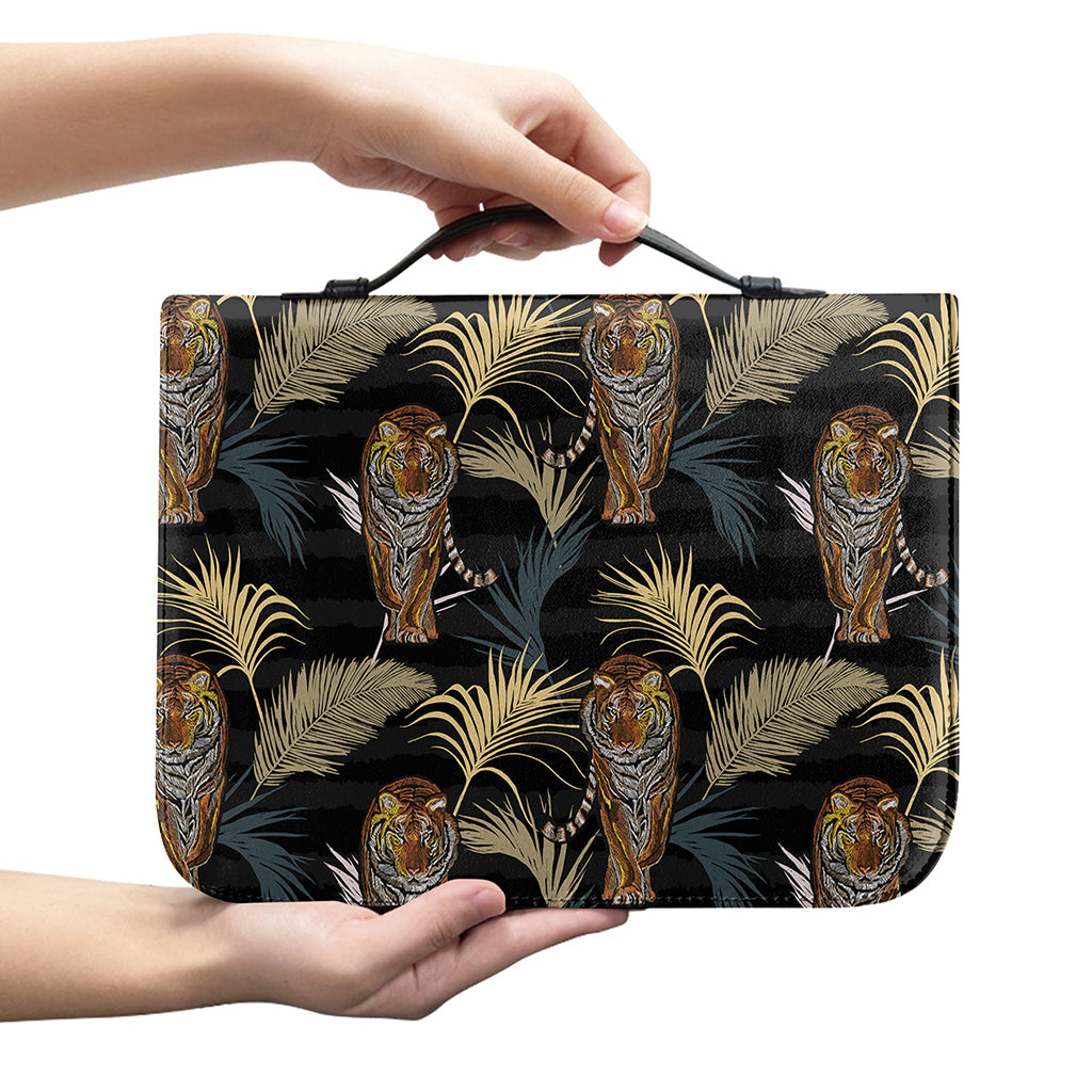 Vintage Tropical Tiger Pattern Print Leather Bible Cover
