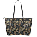Vintage Tropical Tiger Pattern Print Leather Tote Bag With Zipper