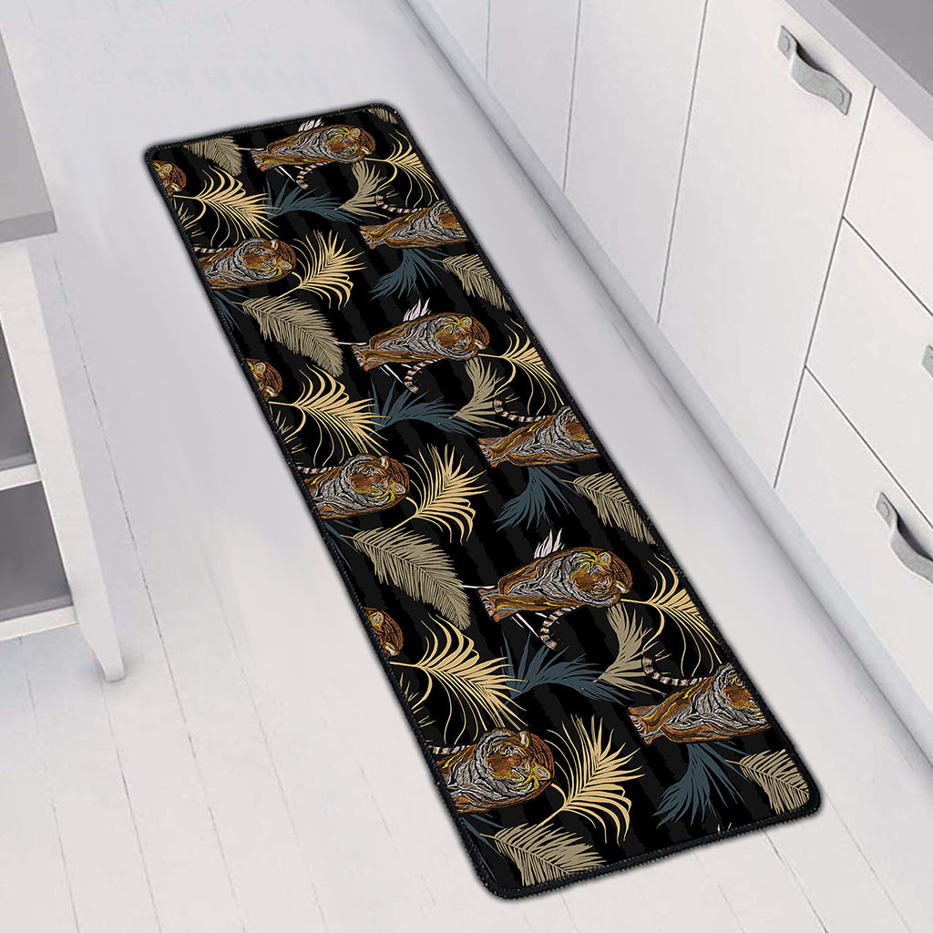 Vintage Tropical Tiger Pattern Print Long Kitchen Mat
