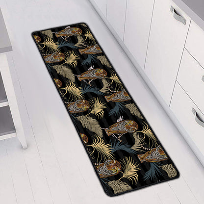 Vintage Tropical Tiger Pattern Print Long Kitchen Mat