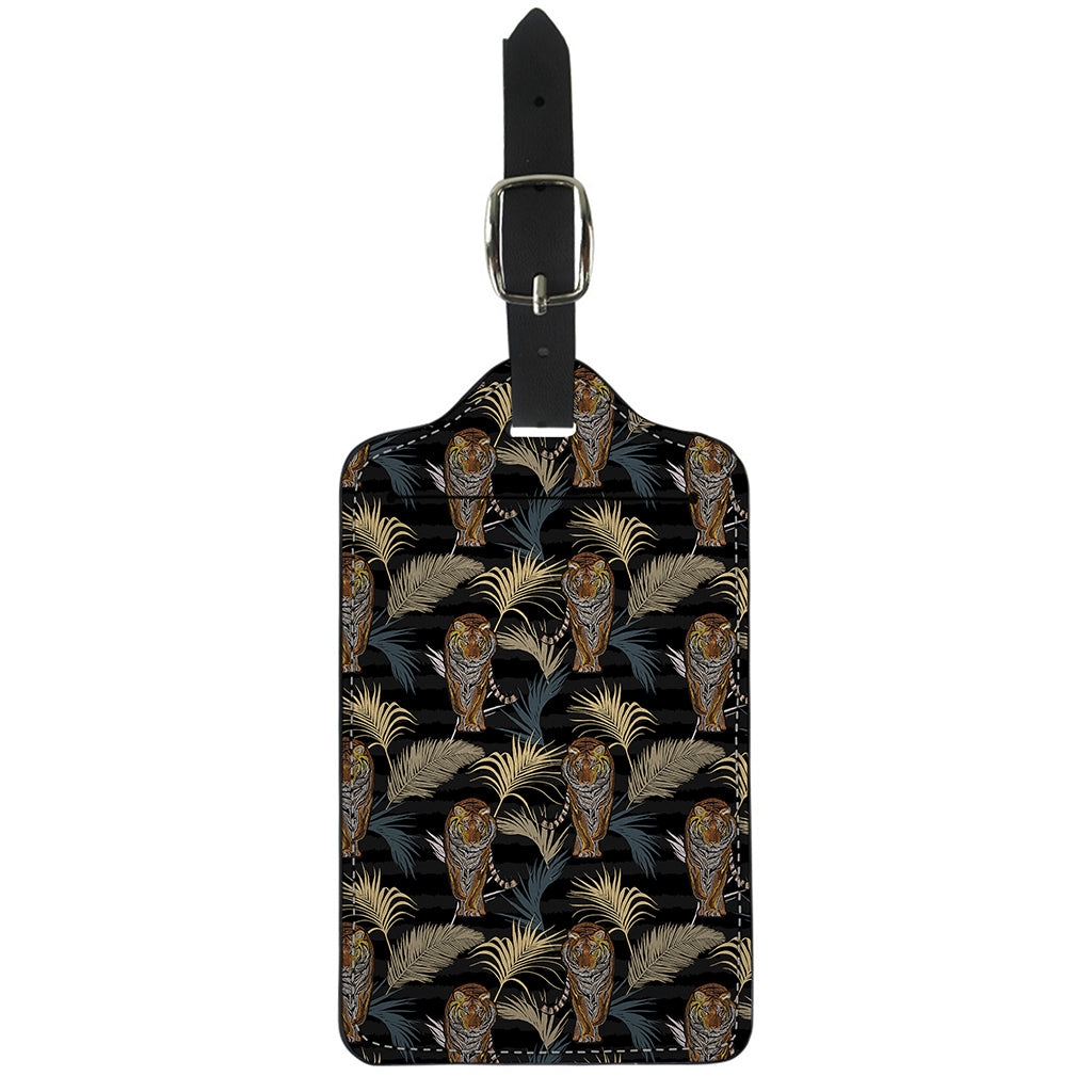 Vintage Tropical Tiger Pattern Print Luggage Tag
