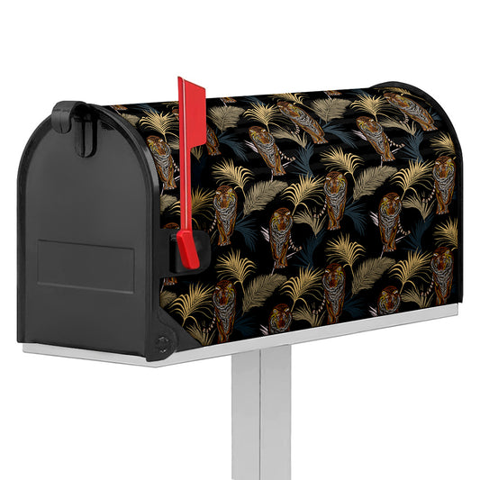 Vintage Tropical Tiger Pattern Print Mailbox Cover