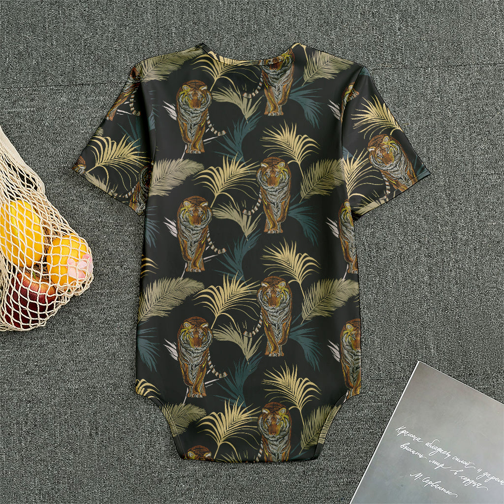 Vintage Tropical Tiger Pattern Print Men's Bodysuit