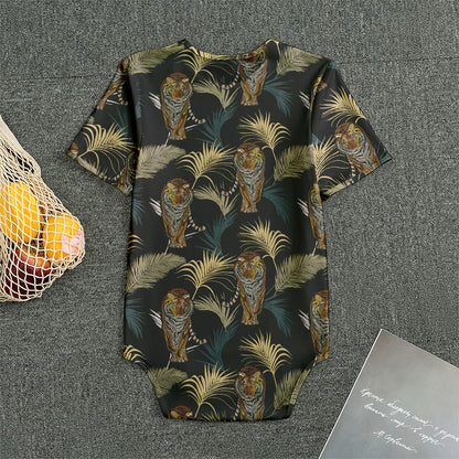 Vintage Tropical Tiger Pattern Print Men's Bodysuit
