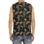 Vintage Tropical Tiger Pattern Print Men's Fitness Tank Top