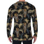 Vintage Tropical Tiger Pattern Print Men's Long Sleeve T-Shirt