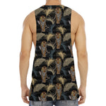 Vintage Tropical Tiger Pattern Print Men's Muscle Tank Top