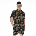 Vintage Tropical Tiger Pattern Print Men's Romper