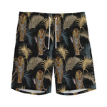 Vintage Tropical Tiger Pattern Print Men's Sports Shorts