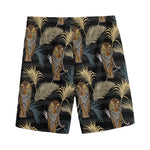 Vintage Tropical Tiger Pattern Print Men's Sports Shorts