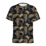Vintage Tropical Tiger Pattern Print Men's Sports T-Shirt