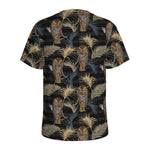 Vintage Tropical Tiger Pattern Print Men's Sports T-Shirt