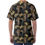 Vintage Tropical Tiger Pattern Print Men's Velvet T-Shirt