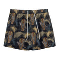 Vintage Tropical Tiger Pattern Print Mesh Shorts