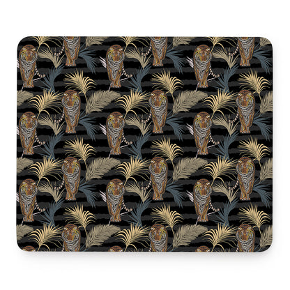 Vintage Tropical Tiger Pattern Print Mouse Pad