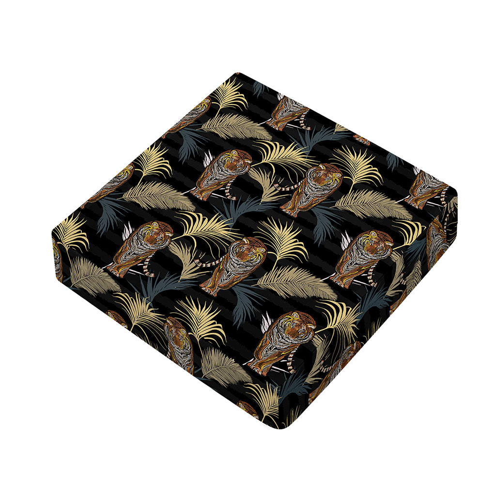 Vintage Tropical Tiger Pattern Print Outdoor Seat Cushion Cover
