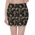 Vintage Tropical Tiger Pattern Print Pencil Mini Skirt