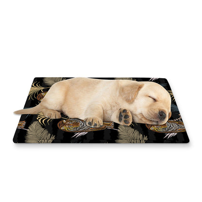 Vintage Tropical Tiger Pattern Print Pet Cooling Mat Cover