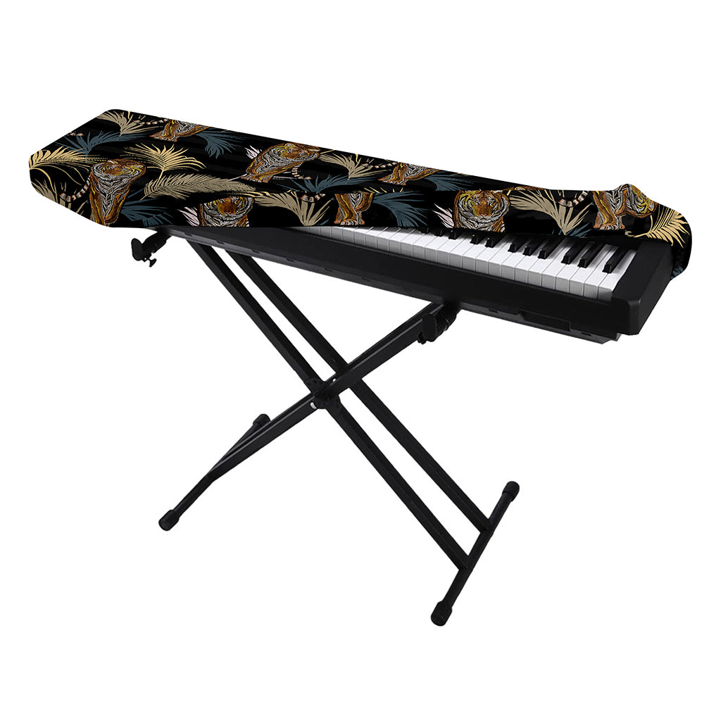 Vintage Tropical Tiger Pattern Print Piano Keyboard Cover
