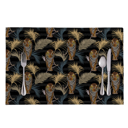 Vintage Tropical Tiger Pattern Print Placemat