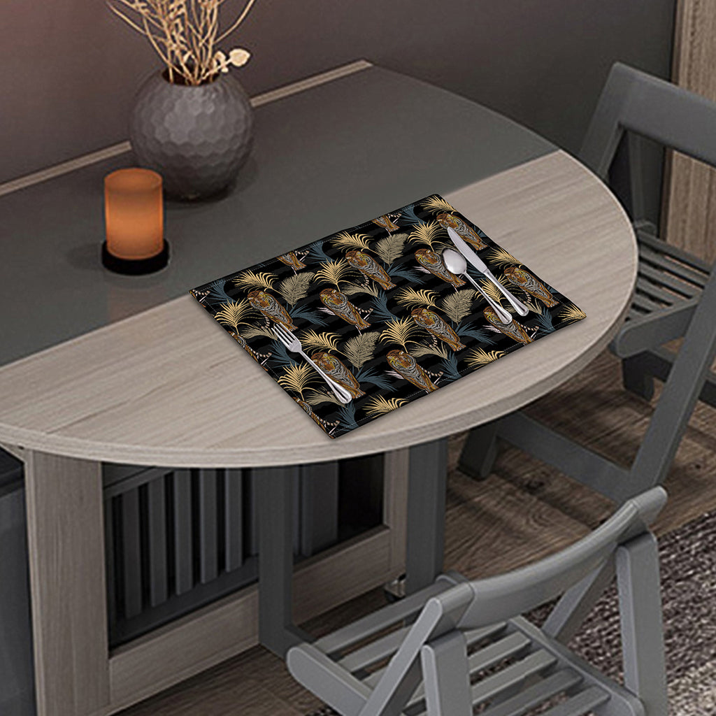 Vintage Tropical Tiger Pattern Print Placemat