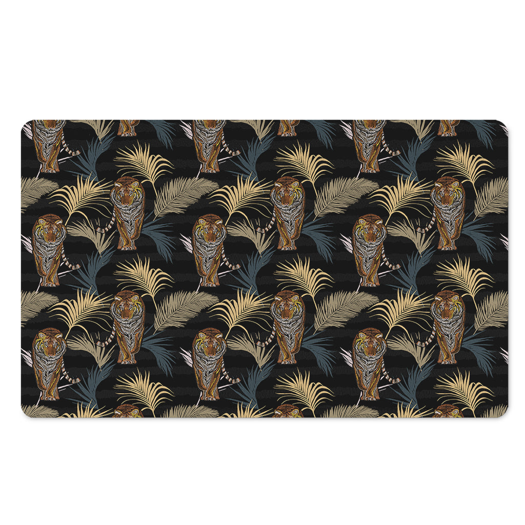 Vintage Tropical Tiger Pattern Print Polyester Doormat