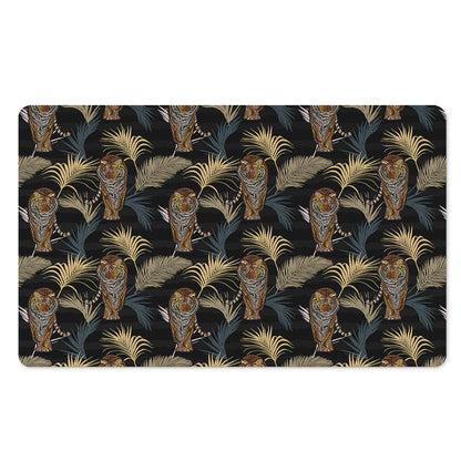 Vintage Tropical Tiger Pattern Print Polyester Doormat