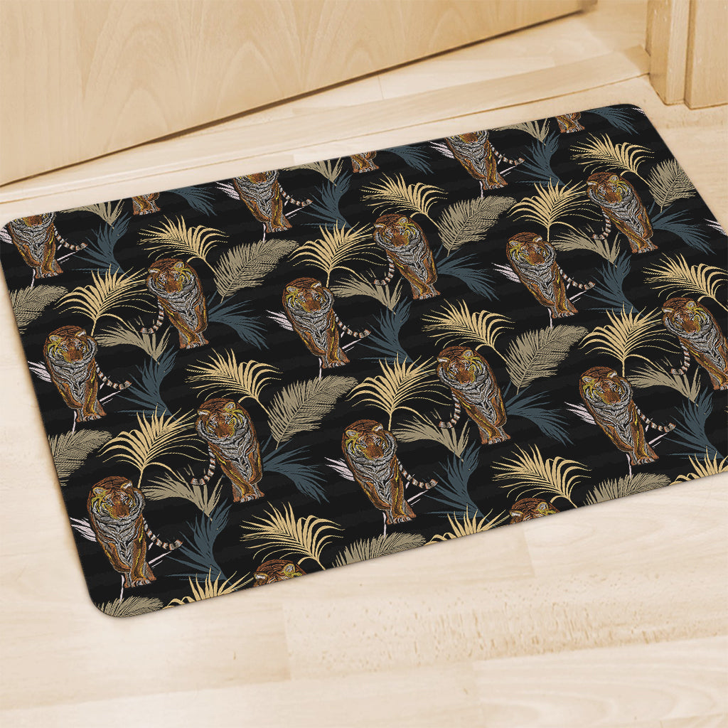 Vintage Tropical Tiger Pattern Print Polyester Doormat